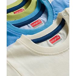 Babyhug Cotton Knit Half Sleeves T-Shirts With Dino Print Pack of 3 - Multicolor