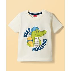 Babyhug Cotton Knit Half Sleeves T-Shirts With Dino Print Pack of 3 - Multicolor