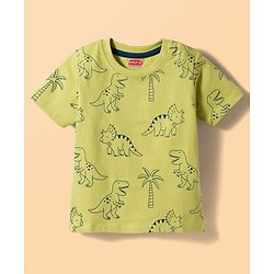 Babyhug Cotton Knit Half Sleeves T-Shirts With Dino Print Pack of 3 - Multicolor