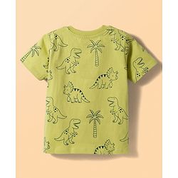 Babyhug Cotton Knit Half Sleeves T-Shirts With Dino Print Pack of 3 - Multicolor