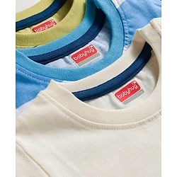 Babyhug Cotton Knit Half Sleeves T-Shirts With Dino Print Pack of 3 - Multicolor