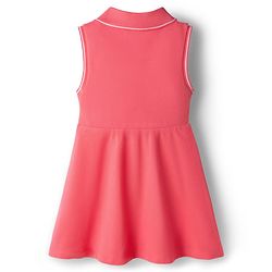 Babyhug Knit Sleeveless Frock With Heart Print - Pink