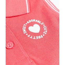 Babyhug Knit Sleeveless Frock With Heart Print - Pink