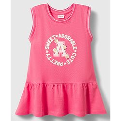 Babyhug Cotton Knit Frocks with Inner Tee Sweet Adorable Cute Graphic Pink 9-12 Months