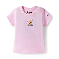 Babyhug Disney 100% Cotton Knit Half Sleeves T-Shirt With Front & Back Winnie the Pooh Graphic - Pink
