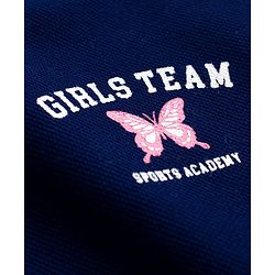 Babyhug Knit Sleeveless Frock With Butterfly Print - Navy Blue