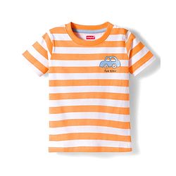 Babyhug Cotton knit Half Sleeves Striped & Printed T-Shirts Pack of 3 - Multicolor