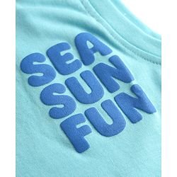 Babyhug Cotton Knit T-Shirts Sleeveless Graphic Light/Sky Blue 6-9 Months Pack of 3