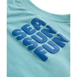 Babyhug Cotton Knit T-Shirts Sleeveless Graphic Light/Sky Blue 6-9 Months Pack of 3