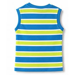 Babyhug Cotton Knit T-Shirts Sleeveless Graphic Light/Sky Blue 6-9 Months Pack of 3