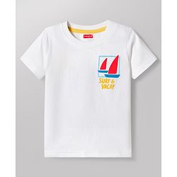 Babyhug Cotton Knit Half Sleeves T-Shirts with Stripes & Surf & Vacay Text Graphics Pack of 3 - Multicolor
