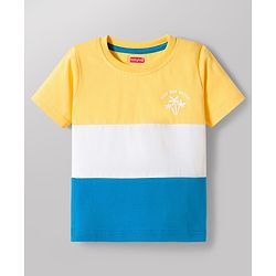 Babyhug Cotton Knit Half Sleeves T-Shirts with Stripes & Surf & Vacay Text Graphics Pack of 3 - Multicolor