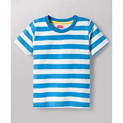 Babyhug Cotton Knit Half Sleeves T-Shirts with Stripes & Surf & Vacay Text Graphics Pack of 3 - Multicolor