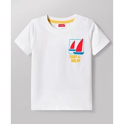 Babyhug Cotton Knit Half Sleeves T-Shirts with Stripes & Surf & Vacay Text Graphics Pack of 3 - Multicolor
