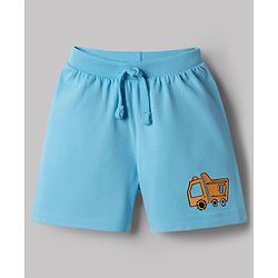 Babyhug Cotton Knit Mid Thigh Construction Vehicles Printed Shorts Pack Of 3 - Multi Color