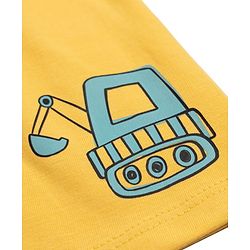 Babyhug Cotton Knit Mid Thigh Construction Vehicles Printed Shorts Pack Of 3 - Multi Color
