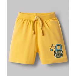 Babyhug Cotton Knit Mid Thigh Construction Vehicles Printed Shorts Pack Of 3 - Multi Color