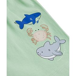 Babyhug Cotton Knit Mid Thigh Length Shorts with Sea Life Print & Tape Detailing Pack of 2 - Multicolor