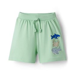 Babyhug Cotton Knit Mid Thigh Length Shorts with Sea Life Print & Tape Detailing Pack of 2 - Multicolor