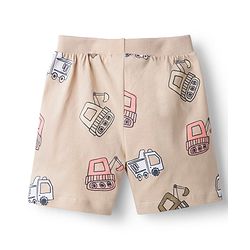 Babyhug Cotton Knit Mid Thigh Length Shorts with Sea Vehicle Print Pack of 2 - Multicolor