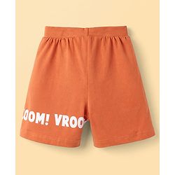 Babyhug Cotton Knit Mid Thigh Vehicles Printed Shorts Pack Of 2 - Multi Color