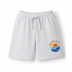 Babyhug Cotton Single Jersey Knit Mid Thigh Shorts with Sun & Text Print Pack Of 3 -  Multicolour