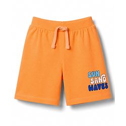 Babyhug Cotton Single Jersey Knit Mid Thigh Shorts with Sun & Text Print Pack Of 3 -  Multicolour
