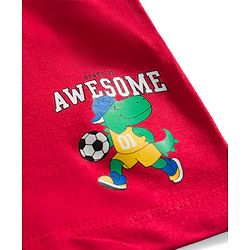 Babyhug Single Jersey Knit Mid Thigh Shorts with Dino & Number Print Pack of 3 - Multicolor