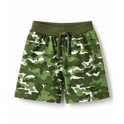 Babyhug Cotton Knit Mid Thigh Camouflage Printed Shorts Pack Of 3 - Multicolor