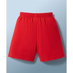 Babyhug Cotton Knit Mid Thigh Text Printed Shorts Pack Of 3 - Multicolor