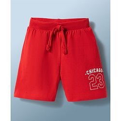 Babyhug Cotton Knit Mid Thigh Text Printed Shorts Pack Of 3 - Multicolor