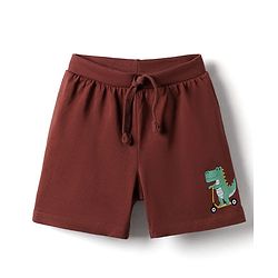 Babyhug Single Jersey Knit Mid Thigh Shorts with Dino Print Pack of 3 - Multicolor