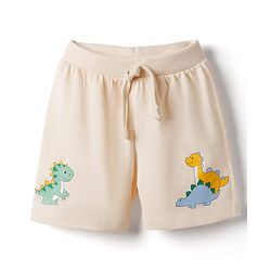 Babyhug Single Jersey Knit Mid Thigh Shorts with Dino Print Pack of 3 - Multicolor