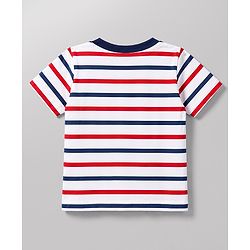 Babyhug 100% Cotton Knit Half Sleeves Striped Beach Theme Text Printed T-Shirts Pack Of 5 - Multicolor