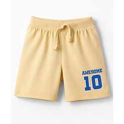 Babyhug Cotton Single Jersey Knit Mid Thigh Shorts With Text Print Pack of 3 - Multicolor