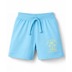 Babyhug Cotton Single Jersey Knit Mid Thigh Shorts With Beach Theme Print Pack of 3 - Multicolor