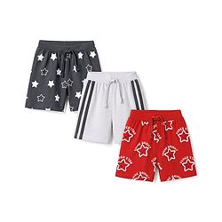 Babyhug Single Jersey Knit Mid Thigh Shorts with Star Print Pack of 3 - Multicolor