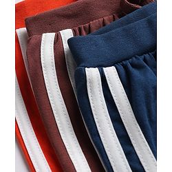 Babyhug Cotton Single Jersey Knit Mid Thigh Solid Shorts Pack of 3 - Multicolor