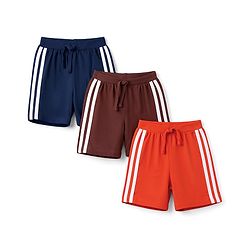 Babyhug Cotton Single Jersey Knit Mid Thigh Solid Shorts Pack of 3 - Multicolor