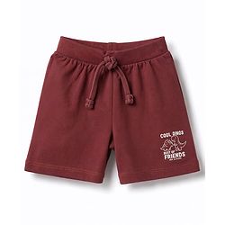 Babyhug Cotton Single Jersey Knit Mid Thigh Shorts with Dino & Cub Print Pack Of 3 - Multicolour