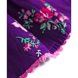 Babyhug Woven Sleeveless Top with Floral Print &  Applique - Multicolor