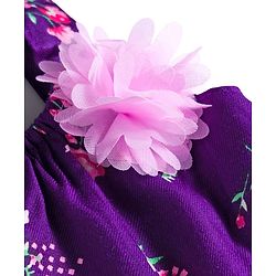 Babyhug Woven Sleeveless Top with Floral Print &  Applique - Multicolor