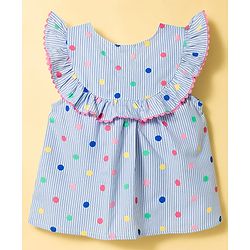 Babyhug Cotton Woven Top Sleeveless Striped All Over Print Multi Color 9-12 Months