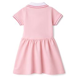 Babyhug Knit Half Sleeves Frock with Bow Print - Pink