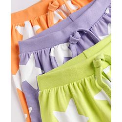 Babyhug Single Jersey Knit Mid Thigh Shorts with Star Print Pack of 3 - Multicolor