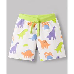 Babyhug Single Jersey Knit Mid Thigh Shorts With Dino Print Pack of 3 - Multicolor