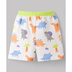 Babyhug Single Jersey Knit Mid Thigh Shorts With Dino Print Pack of 3 - Multicolor