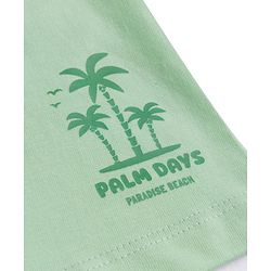 Babyhug Cotton Knit Mid Thigh Length Shorts with Palm Tree Print Pack of 2 - Multicolor