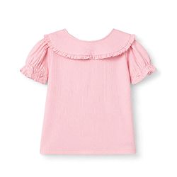 Babyhug 100% Cotton Woven Half Frill Sleeves Top with Floral and Cherry Embroidery - Pink