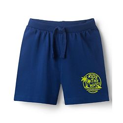 Babyhug Cotton Knit Mid Thigh Length Shorts with Beach Theme Print & Tape Detailing Pack of 2 - Multicolor